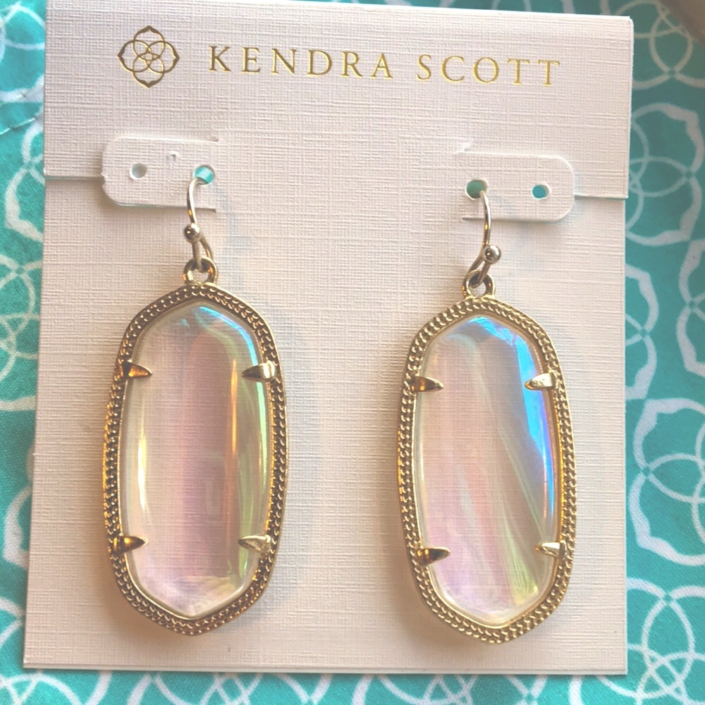 Elle Gold Dichroic Glass KS earrings.